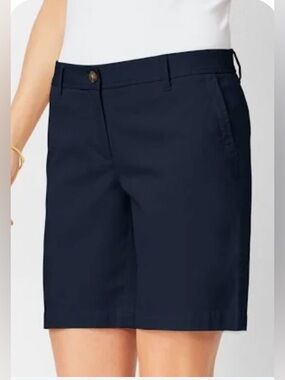NWT Talbots Navy Chino Bermuda Shorts 7" size 4